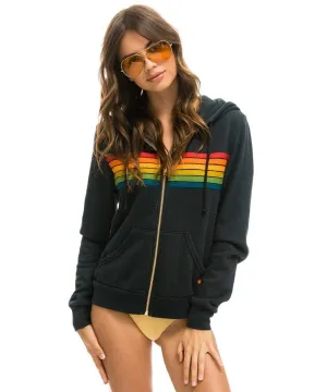 6 Stripe Hoodie Charcoal Serape Rainbow