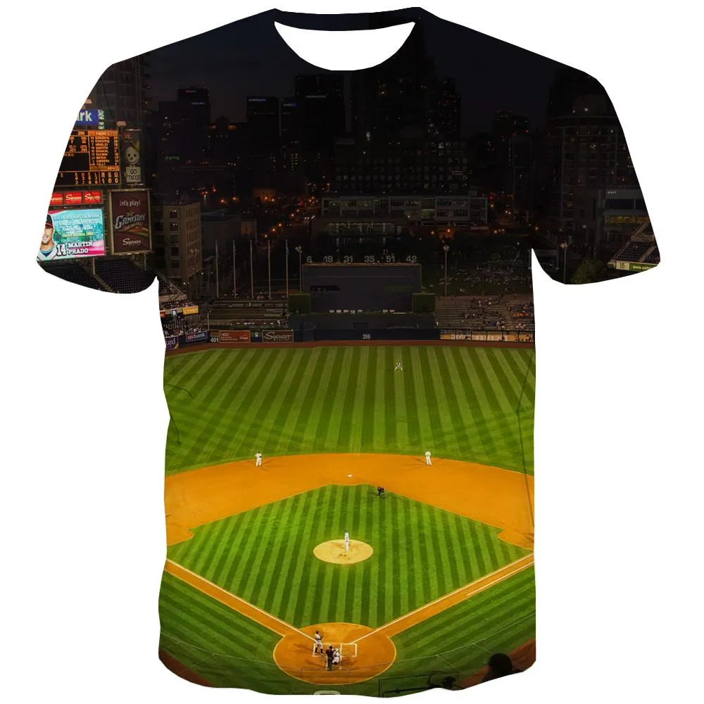 Baseball T shirts Men Stadium T shirts Funny Game Tshirts Cool White Tshirts Novelty