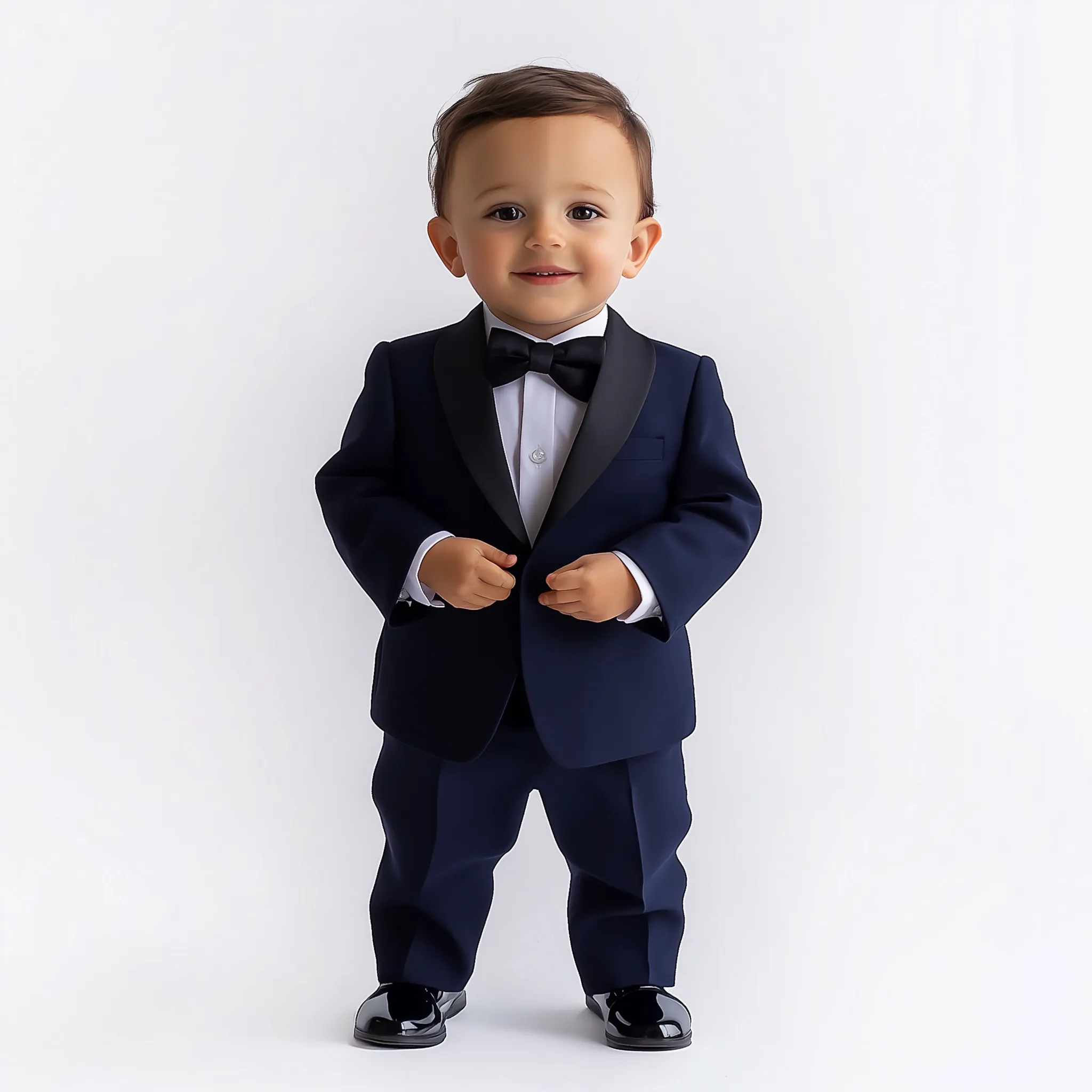 Boys Navy Shawl Tuxedo Suit