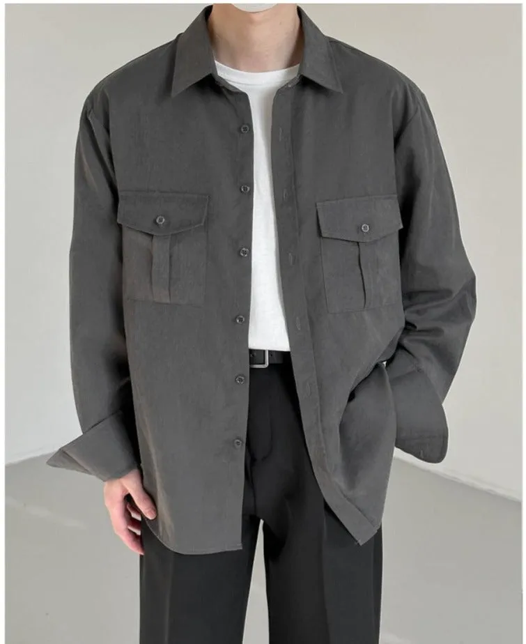 Brushed Texture Soft Long-Sleeved Shirt