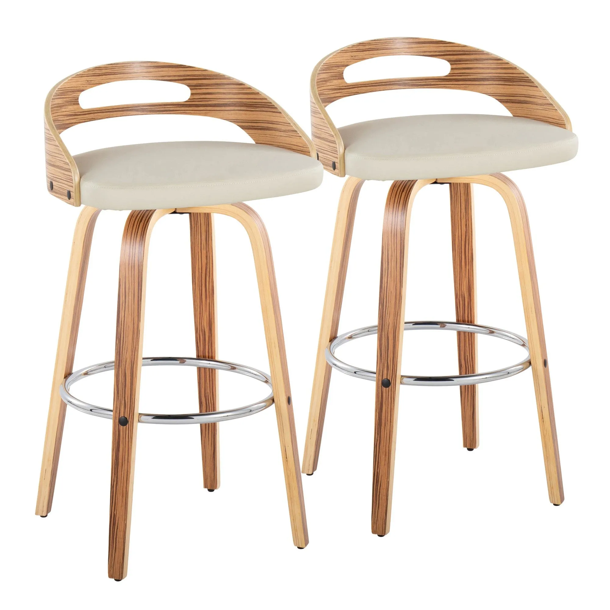 Cassis 30" Fixed-Height Barstool - Set of 2 By LumiSource - B30-CASSISPU-GRTZR2 WLCR2