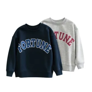 Children Letter Print Pattern Unisex Long Sleeve Hoodies In Autumn by MyKids-USA™