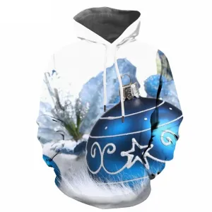 Christmas Sweatshirts men New Year 3d Printed White Hooded Casual Party Hoody Anime