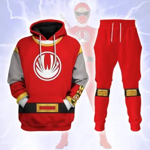 Gearhomie Power Rangers Ninja Storm Red Ranger Hoodies Sweatshirt T-shirt Hawaiian Tracksuit