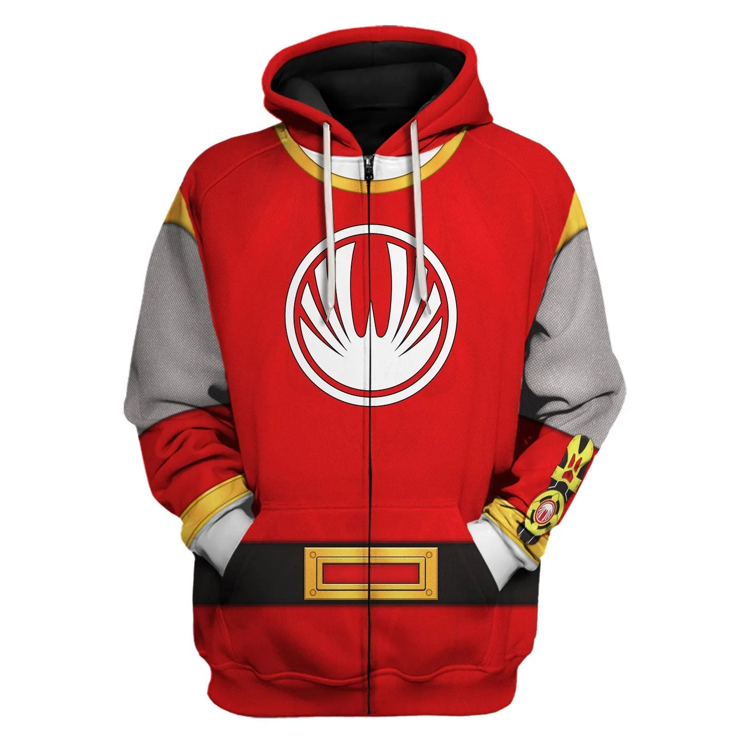 Gearhomie Power Rangers Ninja Storm Red Ranger Hoodies Sweatshirt T-shirt Hawaiian Tracksuit