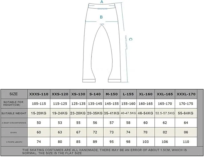 Girls Lady Figure Skating Practice Tights Ice Skate Pants Warm Fleece Leggings Over The Boot Trousers