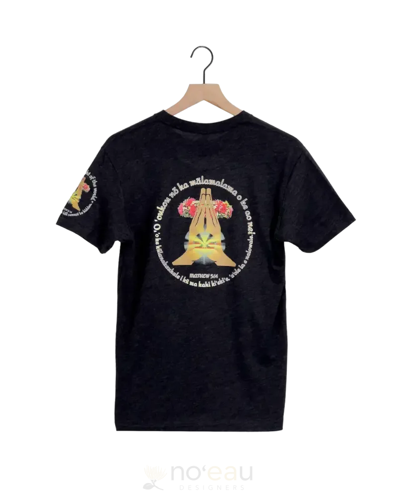 KZ DEZIGNS - ʻOkina I/Praying Hands Charcoal T-Shirt