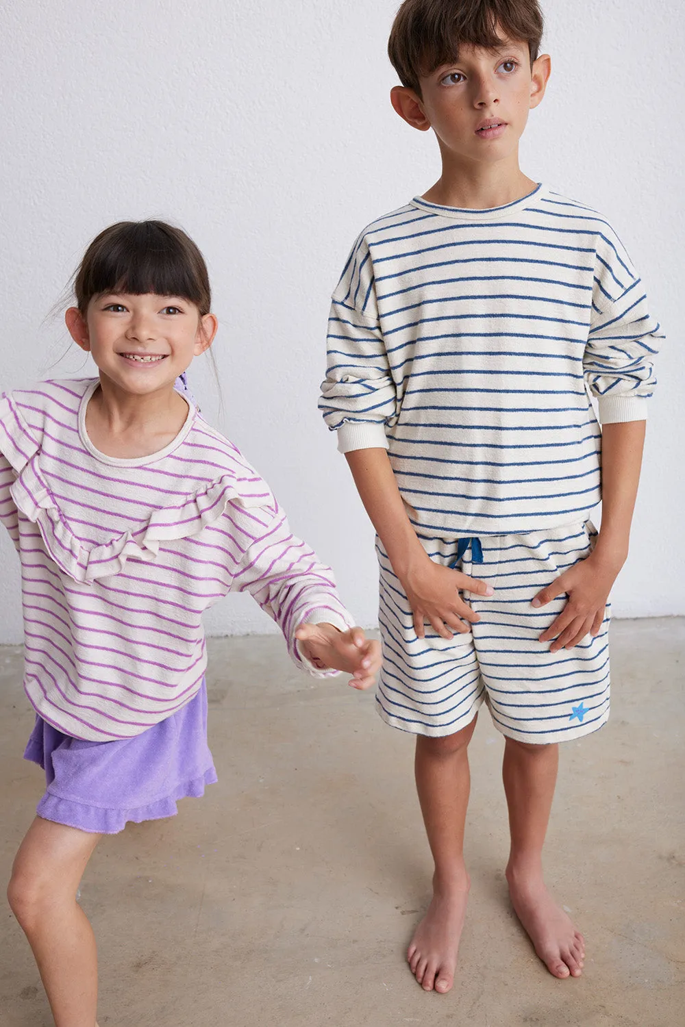 Organic Crepe Stripe Sweatshirt