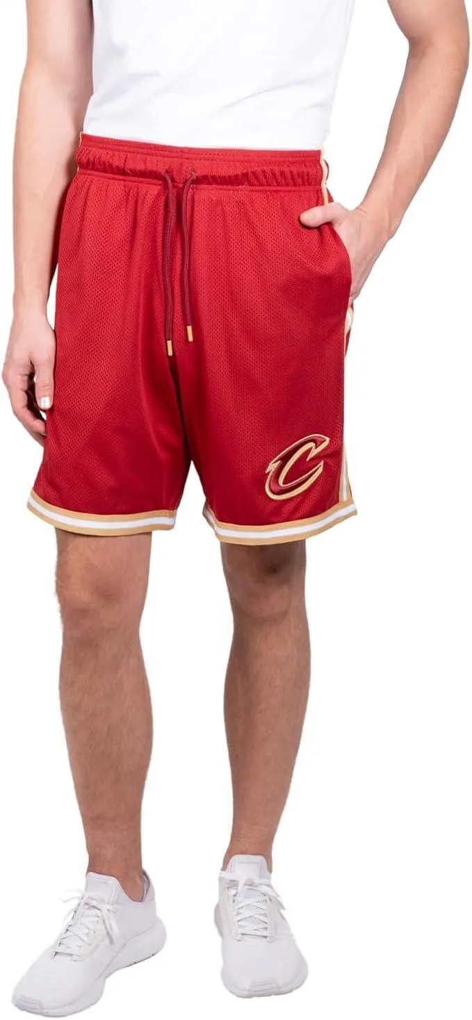 Ultra Game NBA Official Men’s Slam Active Basketball Training Shorts - Unisex, Cleveland Cavaliers, Team Color|Cleveland Cavaliers