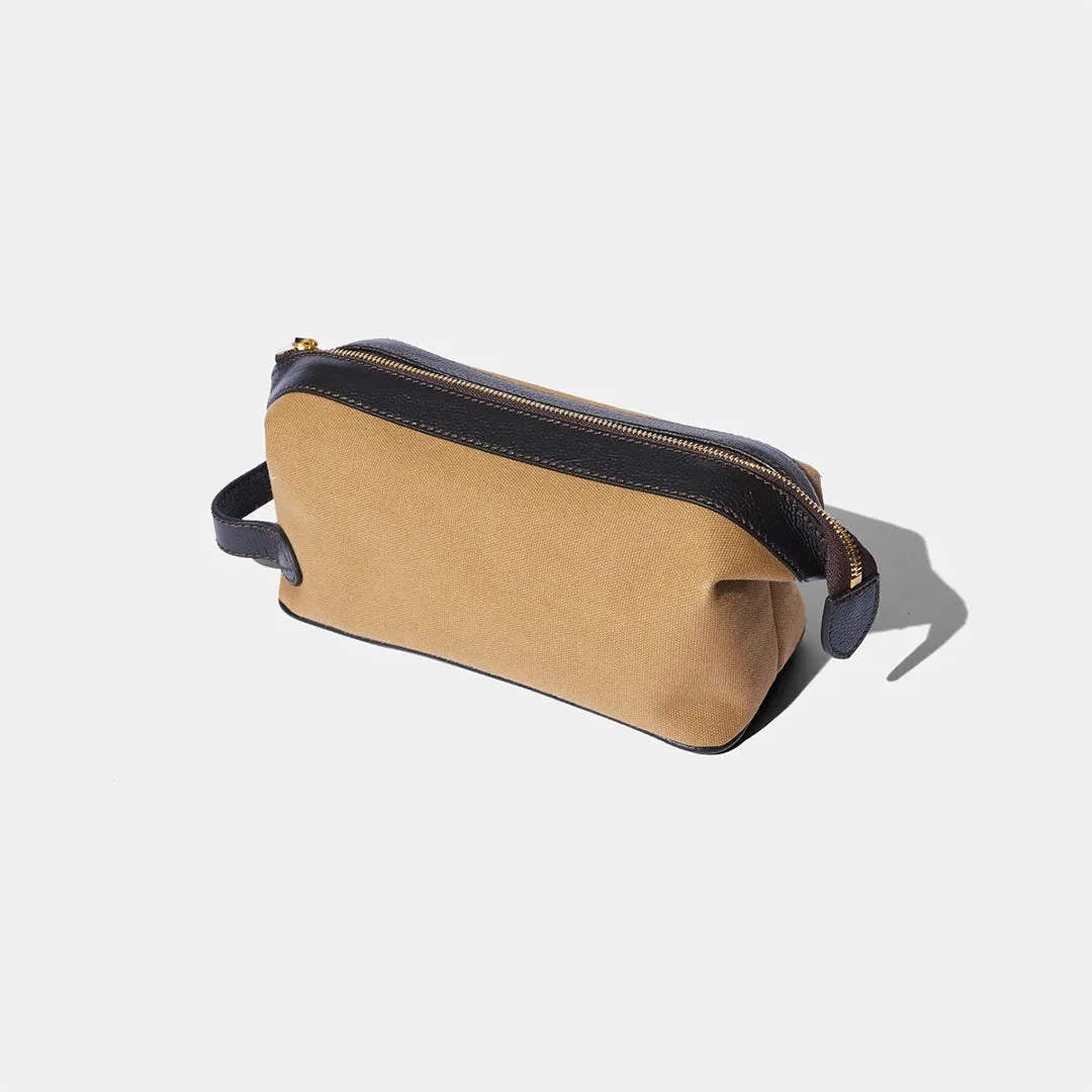 Wash Bag - Khaki Canvas by Baron