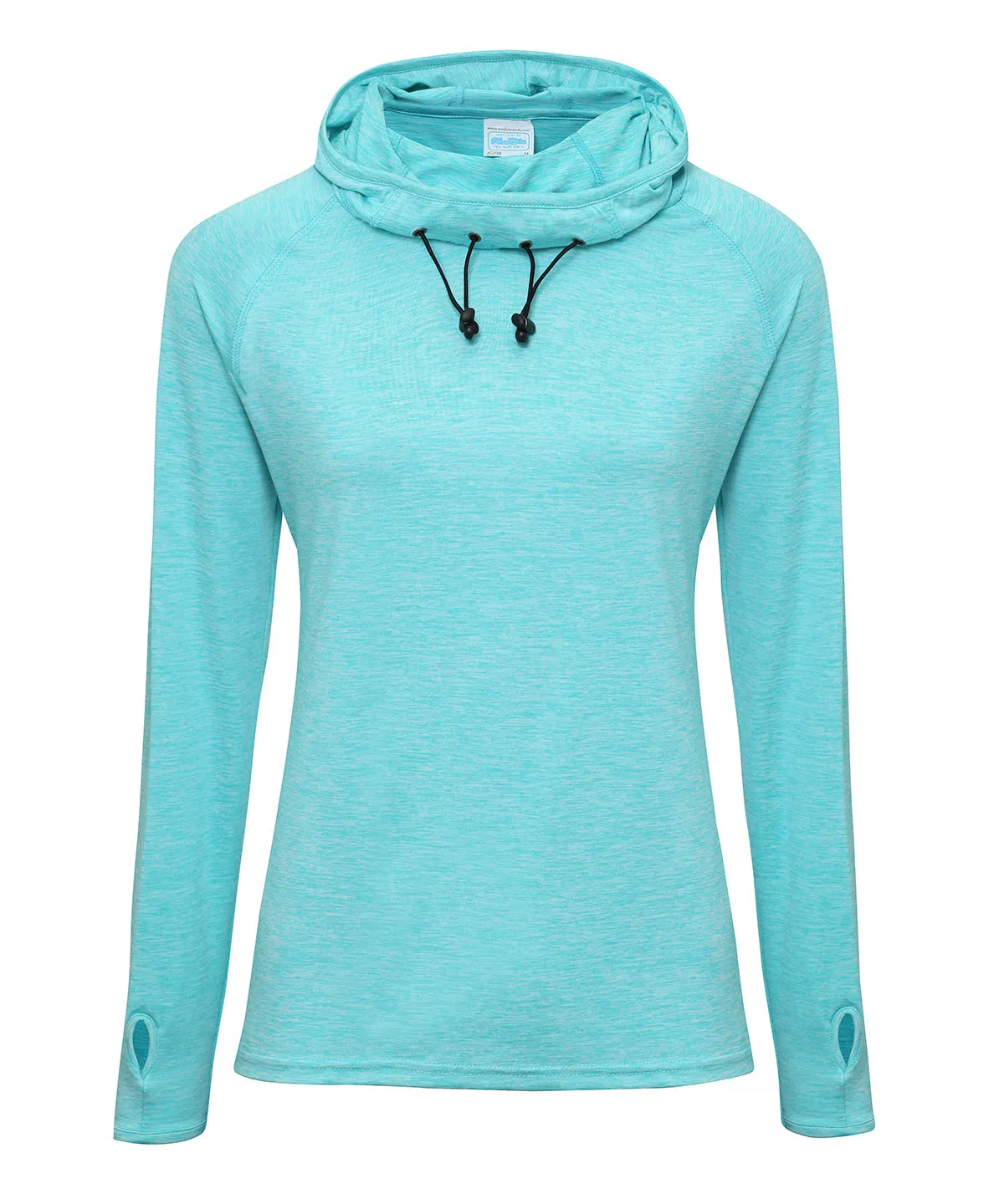 Womens cool cowl neck top | Ocean Blue Melange